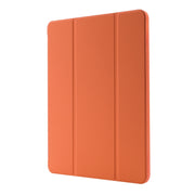 For iPad Air 11 2025 / 2024 Skin Feel Tri-fold Leather Tablet Case with Pen Slot(Orange)