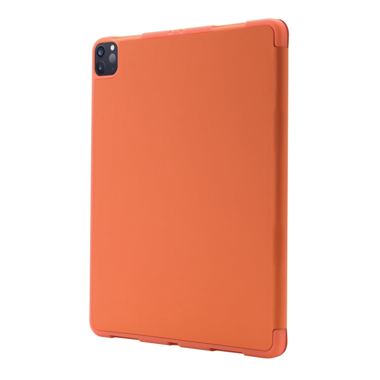 For iPad Air 11 2025 / 2024 Skin Feel Tri-fold Leather Tablet Case with Pen Slot(Orange)