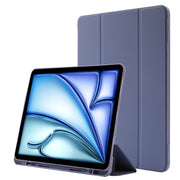 For iPad Air 11 2025 / 2024 Skin Feel Tri-fold Leather Tablet Case with Pen Slot(Lavender)