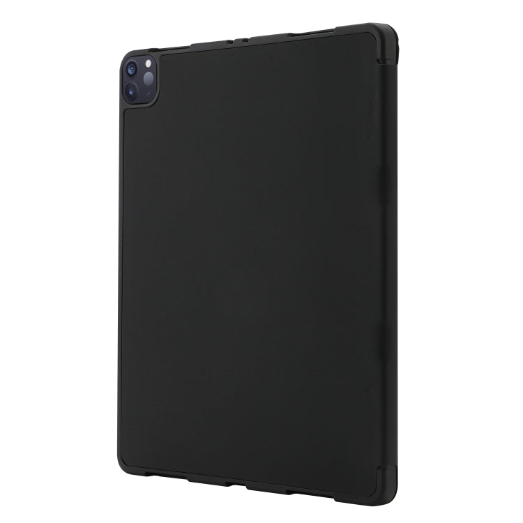 For iPad Air 11 2025 / 2024 Skin Feel Tri-fold Leather Tablet Case with Pen Slot(Black)
