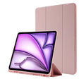 For iPad Air 13 2025 / 2024 Skin Feel Tri-fold Leather Tablet Case with Pen Slot(Pink) - iPad Air 13 2025 / 2024 Cases by PMC TechLife | Online Shopping South Africa | PMC TechLife | Buy Now Pay Later Mobicred