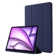 For iPad Air 13 2025 / 2024 Skin Feel Tri-fold Leather Tablet Case with Pen Slot(Dark Blue) - iPad Air 13 2025 / 2024 Cases by PMC TechLife | Online Shopping South Africa | PMC TechLife | Buy Now Pay Later Mobicred