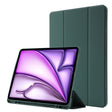 For iPad Air 13 2024 Skin Feel Tri-fold Leather Tablet Case with Pen Slot(Dark Green) - iPad Air 13 2024 Cases by PMC TechLife | Online Shopping South Africa | PMC TechLife | Buy Now Pay Later Mobicred
