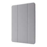 For iPad Air 13 2025 / 2024 Skin Feel Tri-fold Leather Tablet Case with Pen Slot(Grey)