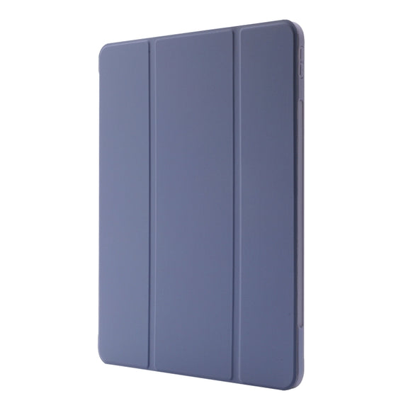 For iPad Air 13 2024 Skin Feel Tri-fold Leather Tablet Case with Pen Slot(Lavender)