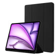 For iPad Air 13 2024 Skin Feel Tri-fold Leather Tablet Case with Pen Slot(Black) - iPad Air 13 2024 Cases by PMC TechLife | Online Shopping South Africa | PMC TechLife | Buy Now Pay Later Mobicred