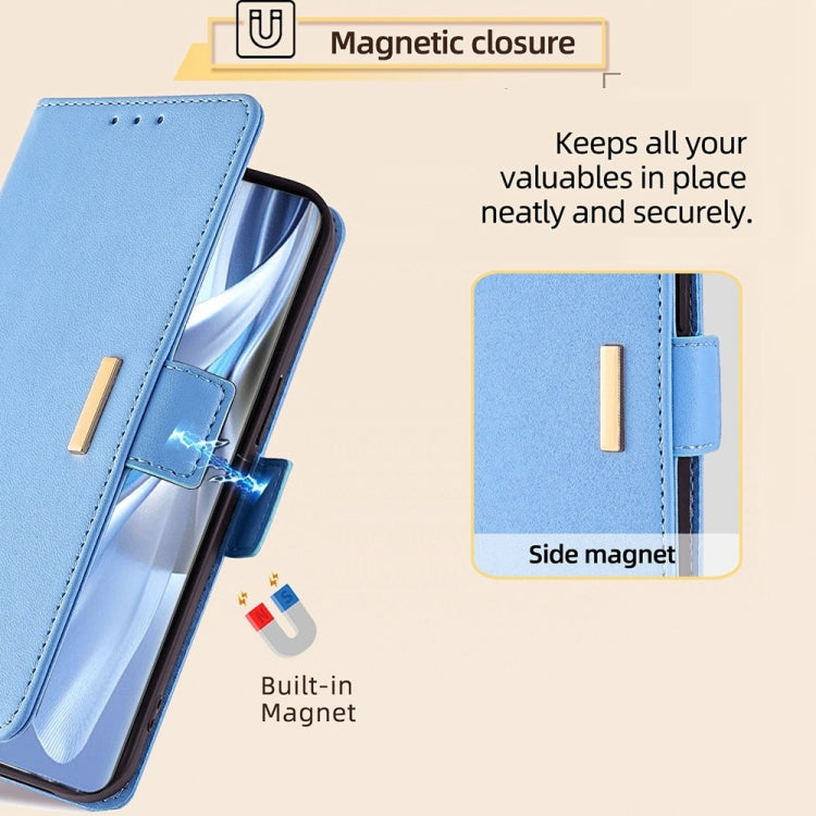 For Honor Magic6 Pro Crossbody Chain Leather Phone Case(Blue)