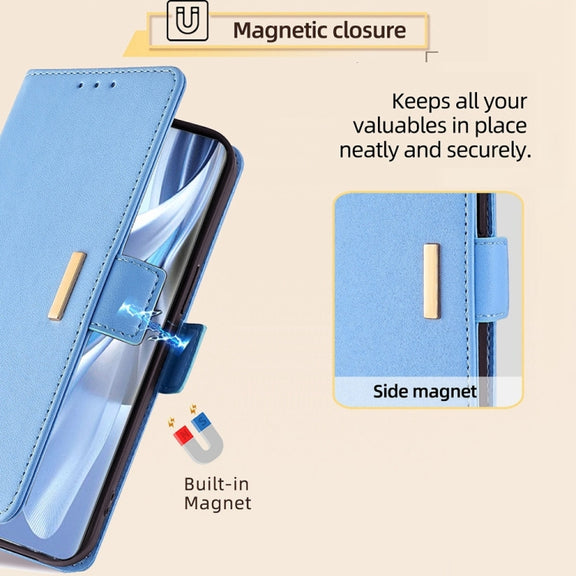 For Honor Magic6 Pro Crossbody Chain Leather Phone Case(Blue)