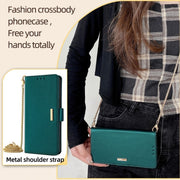 For Honor Magic6 Pro Crossbody Chain Leather Phone Case(Green)