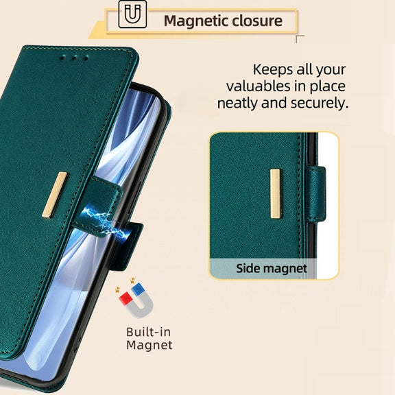 For Honor Magic6 Pro Crossbody Chain Leather Phone Case(Green)