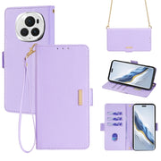 For Honor Magic6 Pro Crossbody Chain Leather Phone Case(Purple)