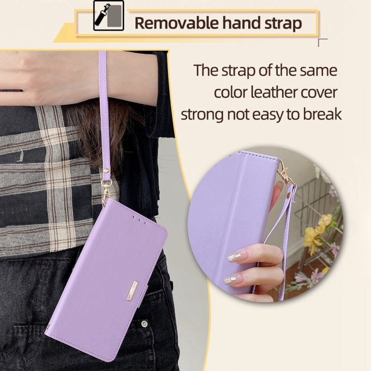 For Honor Magic6 Pro Crossbody Chain Leather Phone Case(Purple)