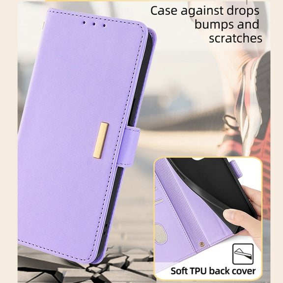 For Honor Magic6 Pro Crossbody Chain Leather Phone Case(Purple)