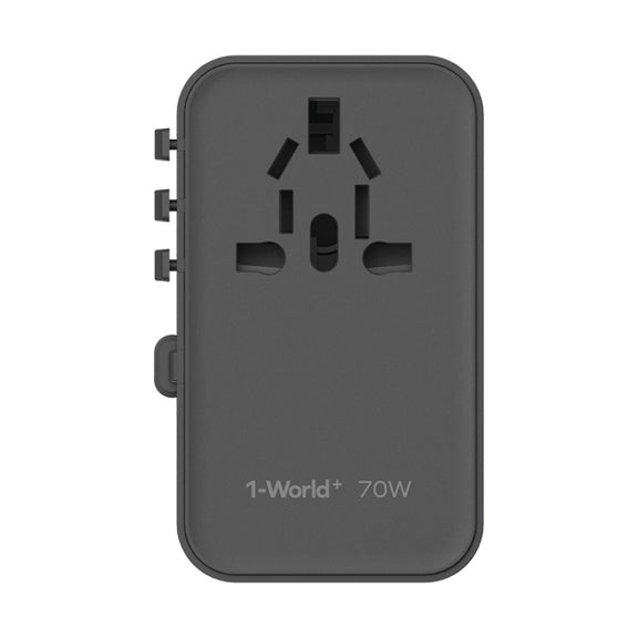 MOMAX 1-World+ 70W Gallium Nitride Expansion Cable Global Conversion Socket Power Adapter(Black)