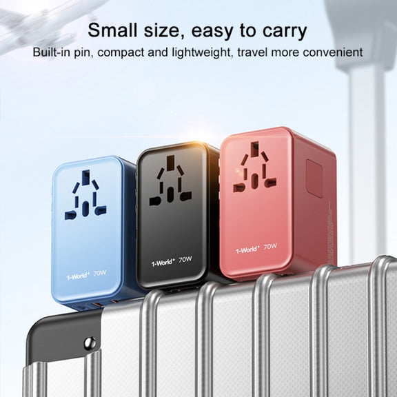 MOMAX 1-World+ 70W Gallium Nitride Expansion Cable Global Conversion Socket Power Adapter(Black)