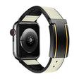 For Apple Watch 38mm Trapezoid Fold Magnetic Buckle Silicone PU Watch Band(Beige Gold) - free shipping - PMC TechLife - Order now!