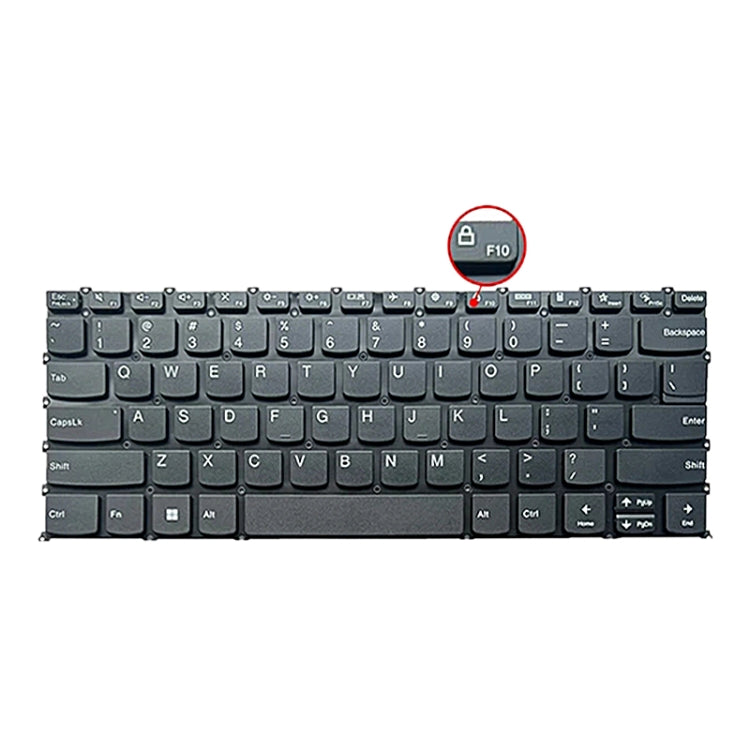 For Lenovo IdeaPad 5 / Yoga Slim 7 Pro  US Version Laptop Backlight Keyboard, F10 Key with Lock Icon(Black)