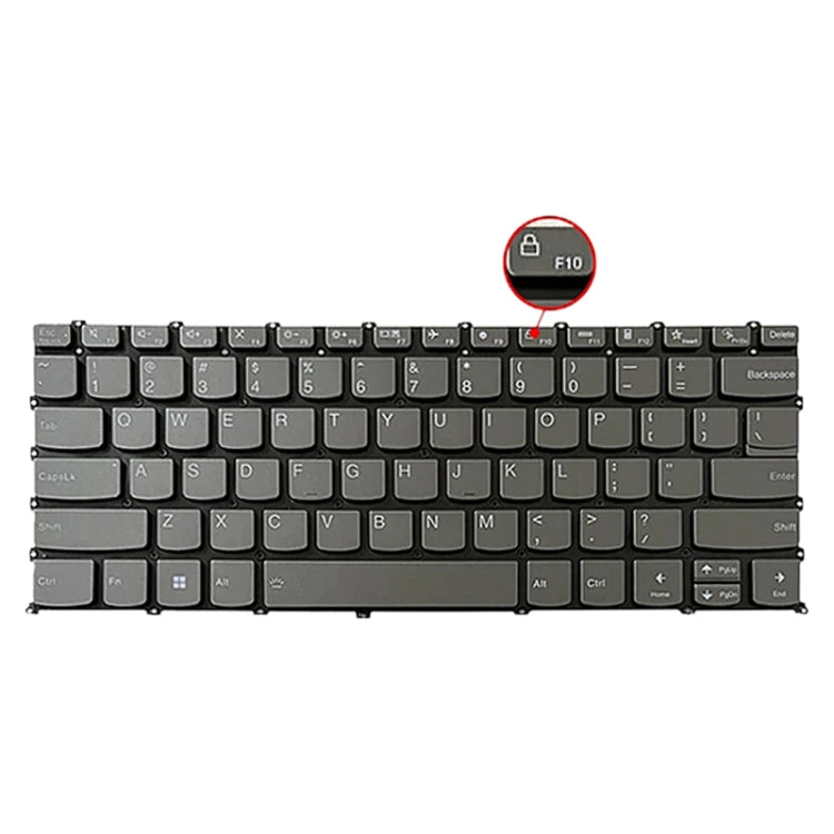 For Lenovo IdeaPad 5 / Yoga Slim 7 Pro  US Version Laptop Backlight Keyboard, F10 Key with Lock Icon(Grey)