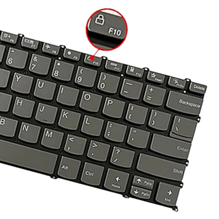 For Lenovo IdeaPad 5 / Yoga Slim 7 Pro  US Version Laptop Backlight Keyboard, F10 Key with Lock Icon(Grey)