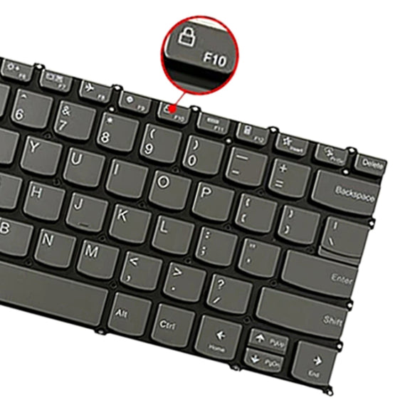 For Lenovo IdeaPad 5 / Yoga Slim 7 Pro  US Version Laptop Backlight Keyboard, F10 Key with Lock Icon(Grey)