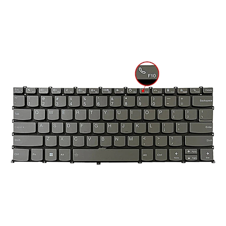 For Lenovo IdeaPad 5 / Yoga Slim 7 Pro US Version Laptop Backlight Keyboard, F10 Key with Phone Icon(Grey)