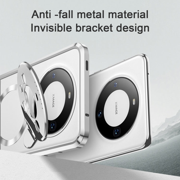 For Huawei Mate 60 Aromatherapy Holder Single-sided MagSafe Magnetic Phone Case(Silver)