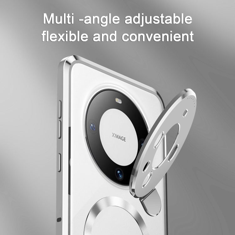 For Huawei Mate 60 Aromatherapy Holder Single-sided MagSafe Magnetic Phone Case(Silver)