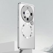 For Huawei Mate 60 Pro Aromatherapy Holder Single-sided MagSafe Magnetic Phone Case(Silver)