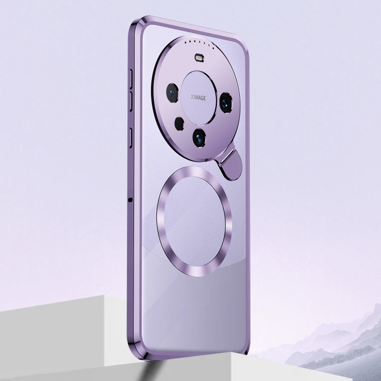 For Huawei Mate 60 Pro Aromatherapy Holder Single-sided MagSafe Magnetic Phone Case(Purple)