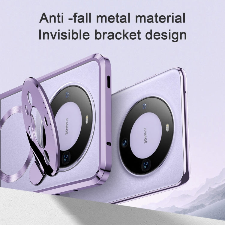 For Huawei Mate 60 Pro Aromatherapy Holder Single-sided MagSafe Magnetic Phone Case(Purple)