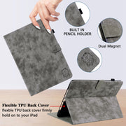 For iPad Air 13 2025 / 2024 Embossed Tiger Pattern Leather Tablet Case(Grey)