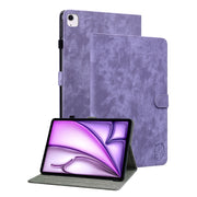 For iPad Air 13 2025 / 2024 Embossed Tiger Pattern Leather Tablet Case(Purple)