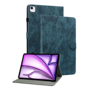 For iPad Air 13 2025 / 2024 Embossed Tiger Pattern Leather Tablet Case(Dark Blue)