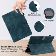 For iPad Air 13 2025 / 2024 Embossed Tiger Pattern Leather Tablet Case(Dark Blue)