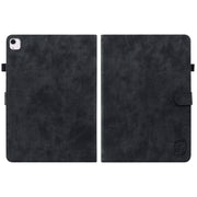 For iPad Air 13 2024 Embossed Tiger Pattern Leather Tablet Case(Black)