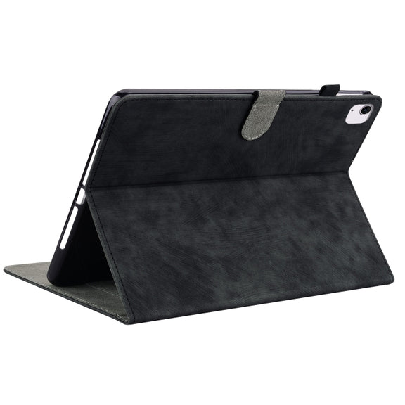 For iPad Air 13 2024 Embossed Tiger Pattern Leather Tablet Case(Black)