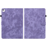 For iPad Air 11 2025 / 2024 Embossed Tiger Pattern Leather Tablet Case(Purple)