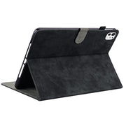 For iPad Pro 11 2024 Embossed Tiger Pattern Leather Tablet Case(Black)