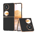 For Huawei Pocket 2 Nano Plating Genuine Leather Wave Series Phone Case(Black) - Huawei Cases by PMC TechLife | Online Shopping South Africa | PMC TechLife | Buy Now Pay Later Mobicred