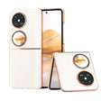For Huawei Pocket 2 Nano Plating Genuine Leather Wave Series Phone Case(Grey) - Huawei Cases by PMC TechLife | Online Shopping South Africa | PMC TechLife | Buy Now Pay Later Mobicred
