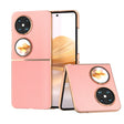 For Huawei Pocket 2 Nano Plating Genuine Leather Wave Series Phone Case(Pink) - Huawei Cases by PMC TechLife | Online Shopping South Africa | PMC TechLife | Buy Now Pay Later Mobicred