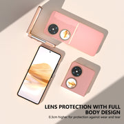 For Huawei Pocket 2 Nano Plating Genuine Leather Wave Series Phone Case(Pink)