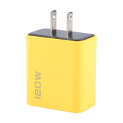 KO-71 120W Dual PD Type-C + Dual QC3.0 USB Multi Ports Charger, Plug:US Plug(Yellow)