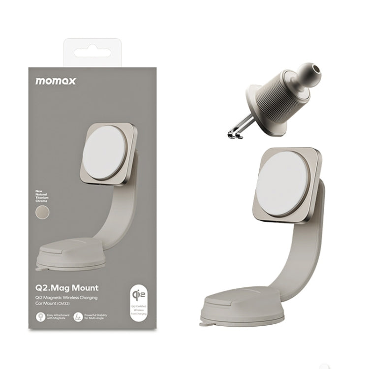 Momax Cm32 Q2 Mag Mount Metal Magnetic Wireless Fast Charging Car Holder