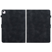 For iPad Air 13 2024 Lily Embossed Leather Smart Tablet Case(Black)