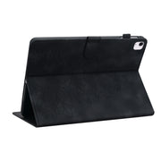 For iPad Air 13 2024 Lily Embossed Leather Smart Tablet Case(Black)