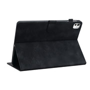 For iPad Pro 11 2024 Lily Embossed Leather Smart Tablet Case(Black)