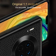 For Huawei Pura 70 Genuine Leather Litchi Texture Phone Case(Black)