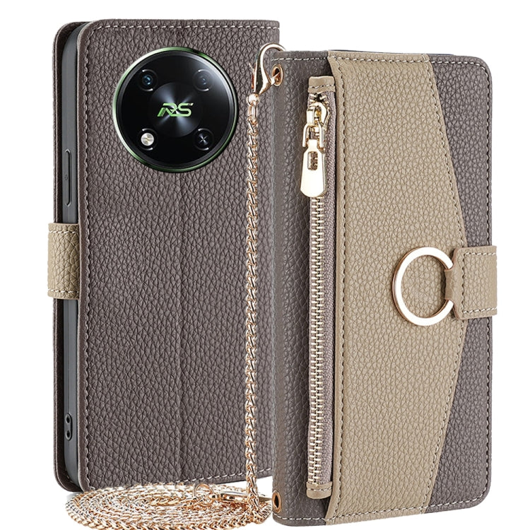 For Itel RS4 4G Crossbody Litchi Texture Leather Phone Case(Grey)
