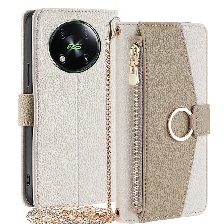 For Itel RS4 4G Crossbody Litchi Texture Leather Phone Case(White)